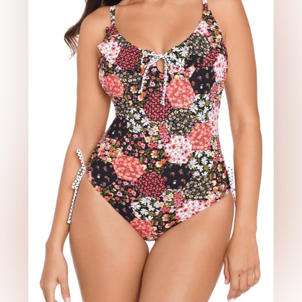SKINNY DIPPERS JELLYROLL ROSALINA ONE-PIECE SWIMSUIT NWT, S
